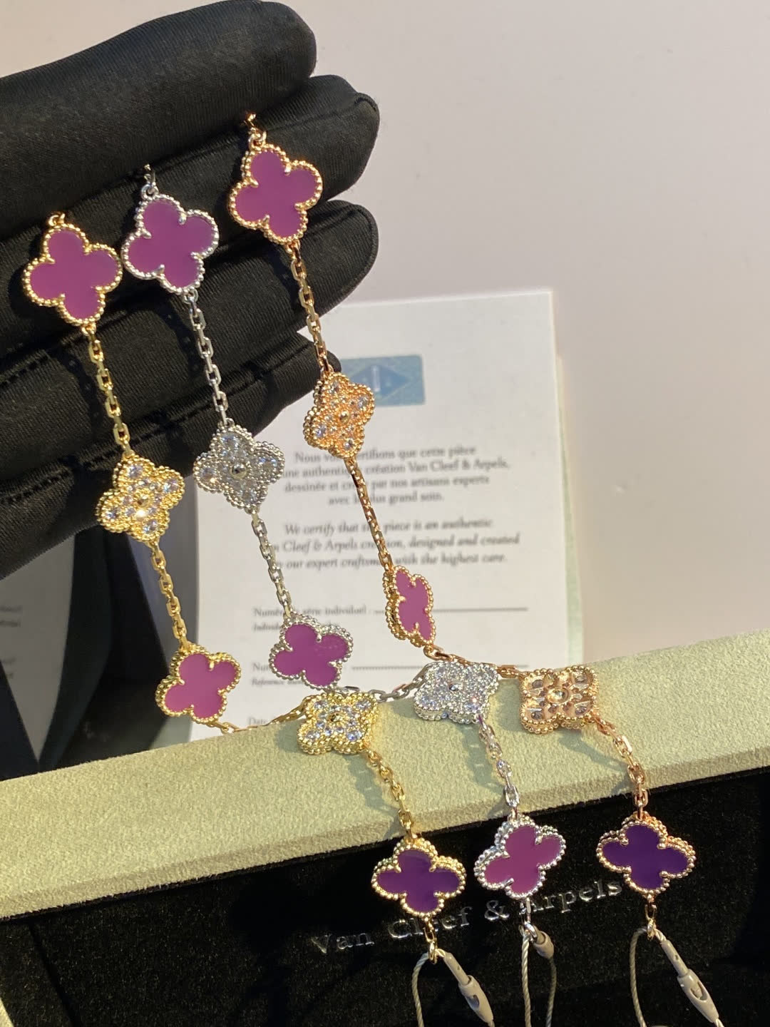 Van Cleef & Arpels Alhambra Pink Enamel Bracelet